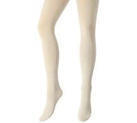 OVISSA Medias gruesas italianas para mujer de lana acrílica de 180 denier suaves opacas para mujer, medias elásticas sólidas con cintura reforzada de punta fuerte, medias tallas S-XL, crudo, S