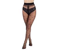 OVISSA Medias Para Mujeres Damas Fantasia 20 Denier Italiana Resistente Suave Elástica Transpirable Sólida Corazones Negro