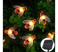 Ovker Guirnaldas Luces Exterior Solares, 5M 20 LED Luces de Cadena de Abejas al Aire Libre, 8 Modos Luces de Hadas Decoración IP65 Impermeable para Interiores y Exteriores Jardín, Navidad, Terraza