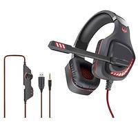 OVLENG Auriculares USB para Juegos con LED Rojo