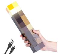 OVLENG Lámpara de pared linterna MCraft - Lámpara de noche recargable de 11 pulgadas, USB-C para lámpara de mesita de noche para salón, juegos, estudio, dormitorio, amarillo