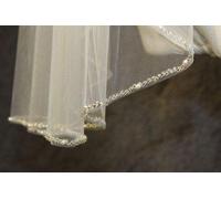 OVLIIYWZY 1T Velo con Cuentas Velo Nupcial Velo de Novia Cuentas Velo con Cuentas en champán Marfil Blanco con Peine de Metal