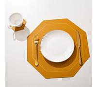 OVLIIYWZY 6 Pcs Leather Placemat Insulation Pad Western Placemats Coaster Pads Table Mats Tableware Kitchen Accessorie