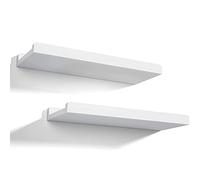 OVLIIYWZY Estantes flotantes montados en la Pared, Juego de 2 estantes para decoración de Pared, estantes de Esquina rústicos Blancos de Madera para Almacenamiento, Estan