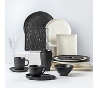 OVLIIYWZY Frosted Ceramic Tableware Sanded Glazed Tree Grain Frosted Bone Plate Western Hat Bowl Plate