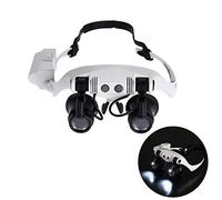 OVLIIYWZY Lupa 10X 15X 20X 25X con 2 Luces LED, Gafas Dobles, Lupa para la Cabeza, Lupa para reparación de Relojes de joyería