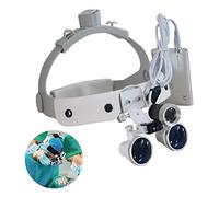 OVLIIYWZY Lupa de Diadema Manos Libres con Ojos Dobles, LED con Faros, Visera, Gafas de Aumento, para cirugía médica Dental, evaluación de Joyas y Grabado en Miniatura