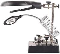 OVLIIYWZY Lupa de Pantalla Lupa de Mesa con luz LED, Lente de Vidrio Marco de plástico Base Reforzada con Manguera de Metal Ajustable, Adecuada para Mantenimiento electró