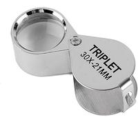 OVLIIYWZY Lupa,portátil,de Mano,Agarre,Lupa de Escritorio,Mini Lupa 30X joyería de Metal Completo Mini Lupa Plegable joyeros Lente Lupa con luz LED para mapas, Joyas, Sel