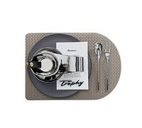 OVLIIYWZY Model Room Western Tableware Set Soft-Covered Dining Table Setting Brown and Silver Model Room Dinner Plate