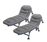 OVLRIJP Tumbona Plegable Jardín, Tumbonas Jardin Exterior Plegable, Cama de Camping Plegable con Pies Giratorios, Tumbonas Plegables para Jardín, Camping, Viajes, 190x67x38cm (Gris-2Pcs)