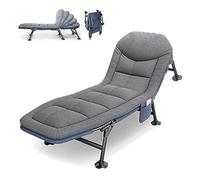 OVLRIJP Tumbona Plegable Jardín, Tumbonas Jardin Exterior Plegable, Cama de Camping Plegable con Pies Giratorios, Tumbonas Plegables para Jardín, Camping, Viajes, 190x67x38cm (Gris)