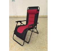 OVLRIJP Tumbona plegable para jardín, con respaldo ajustable y cojín para la cabeza, color rojo