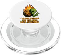OVNI Alien en la invasión de asteroides - para los Amantes de los Memes del Área 51 PopSockets PopGrip para MagSafe