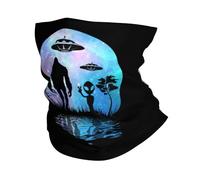 Ovni Extraterrestre Y Bigfoot Moon4 Cuello Bufanda Antideslizante Cuello Pañuelo Prima Pasamontañas para Cámping Ciclismo Senderismo 26X30CM