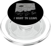 OVNI I Want to Leave Roswell Alien Flying Saucer Conspiracy PopSockets PopGrip para MagSafe