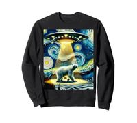 OVNI secuestrando a un oso polar, estilo de noche estrellada de Van Gogh Sudadera
