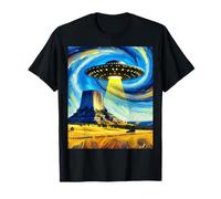 OVNI sobre la Torre del Diablo, Van Gogh Starry Night Style Camiseta