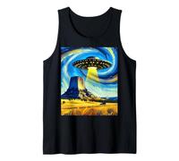 OVNI sobre la Torre del Diablo, Van Gogh Starry Night Style Camiseta sin Mangas