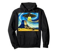 OVNI sobre la Torre del Diablo, Van Gogh Starry Night Style Sudadera con Capucha