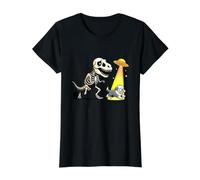 OVNI T-Rex Halloween Persiguiendo al Viejo Perro Pastor inglés Camiseta gráfica económica
