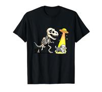 OVNI T-Rex Halloween Persiguiendo al Viejo Perro Pastor inglés Camiseta gráfica económica