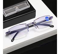 OVNMFH Gafas de lectura de zafiro de alta dureza Anti-azul progresivo lejos y cerca de doble uso, gafas de lectura ultraligeras para mujeres y hombres (Black,'+4.0)