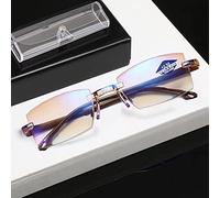 OVNMFH Gafas de Lectura de Zafiro de Alta dureza Anti-Azul Progresivo lejos y Cerca de Doble Uso, Gafas de Lectura ultraligeras para Mujeres y Hombres (Teal,'+2.0)