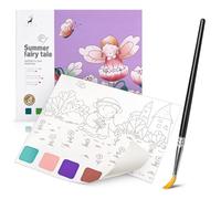 OVOISSTIY Pintura con Libros de Agua para Niños, Libro Pintura Acuarela 20 Páginas de Infancia de Verano, Pinturas Acuarela para Niños 2-6 Años con Pincel de Agua Rellenable, Regalo de ilustración