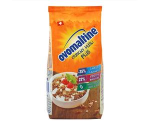 Ovomaltine Crunchy Protein Muesli Plus - Crujiente con avena - Mezcla de cereales con 22 por ciento de proteína, un tercio menos de azúcar y crujiente incomparable (1 x 300 g)
