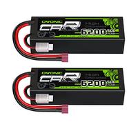 OVONIC 2s Batería Lipo 6200mAh 50C 7.4V Estuche Rígido con Conector Dean Style T para RC Airplane RC Helicóptero RC Car RC Boat Hobby (2 Paquetes)