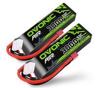 OVONIC 3S Lipo Batterie 3000mAh 50C 11.1V Lipo con Conector Dean Style T para RC Avión Helicóptero Coche Camión Truggy RC Hobby DIY (2 Paquetes)