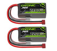 OVONIC Batería Lipo 3s 35C 2200mAh 11.1V Batería Corta con decanos para RC Heli Airplane Quadcopter RC Car Multi-Motor Helicopter DIY Hobby (2 Piezas)