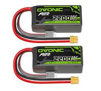 OVONIC Batería Lipo 3s 35C 2200mAh 11.1V Batería Corta con Decans para RC Coche Barco Camión Heli Avión Quadcopter Multi-Motor Helicóptero DIY Hobby (2 Piezas)