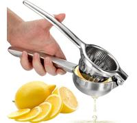 OVOS Exprimidor de cítricos hecho de acero inoxidable 18/8 irrompible, exprimidor manual de jugo de limón y lima para máximo libre de BPA y apto para lavavajillas