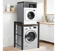 OVRLRIJP lavadoro Mueble con Estantería y Armario Ajustable para Lavadora, 3 Alturas, 350 kg de Carga, 75 x 67 x 105 cm (Negro)