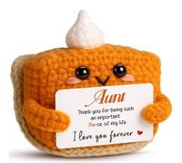 Ovrrcame Regalos de agradecimiento para tía de sobrino y sobrina, mini pastel de calabaza de ganchillo, regalos de cumpleaños de felpa para tía, Halloween, Acción de Gracias, Navidad, relleno de