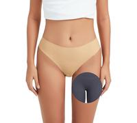 OVRUNS Tanga de punta camello para mujer, paquete de 3 tangas correctoras a prueba de cameltoe que no se ven, ropa interior de entrenamiento sin costuras, Piel natural., S