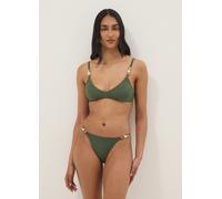 OVS, Braguita De Bikini Brasileña Verde En Tejido Elástico Con Piedras Laterales, Mujer, Verde oscuro, Talla: 4