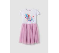 OVS KIDS, Abito Mini Rosa E Bianco In Cotone Elasticizzato Con Tulle Per Bambina Regular Fit, Niña, Rosa, Talla: 9-10