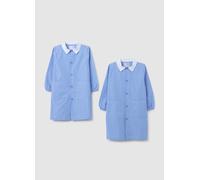 OVS KIDS, Bata Escolar Infantil En Mezcla De Algodón Multicolor, Niño, Blanco/azul claro, Talla: 2-3