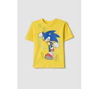 OVS KIDS, Camiseta Amarilla De Niños En Algodón Puro Con Sonic, Ajuste Regular, Niño, Amarillo neón, Talla: 8-9