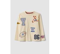 OVS KIDS, Camiseta Beige De Algodón Puro Con Cuello Redondo Y Estampado College Para Niño, Niño, Beige, Talla: 9-10