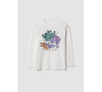 OVS KIDS, Camiseta Blanca De Algodón Puro De Cuello Redondo Con Estampado Skater Para Niño, Niño, Blanco, Talla: 3-4