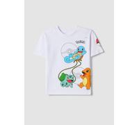 OVS KIDS, Camiseta Blanca De Niños En Algodón Puro Regular Fit Con Pokémon, Niño, Blanco óptico, Talla: 6-7