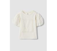 OVS KIDS, Camiseta Blanca Elástica De Algodón Para Niña Con Diseño Troquelado, Niña, Blanco suave, Talla: 4-5