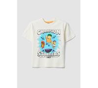 OVS KIDS, Camiseta Blanca Infantil De Algodón Puro Con Estampado De Stumble Guys, Corte Regular, Niño, Blanco crema, Talla: 9-10