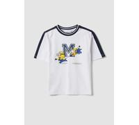 OVS KIDS, Camiseta Blanca Oversize De Algodón Elástico Con Estampado Minions Para Niño, Niño, Blanco/negro, Talla: 4-5