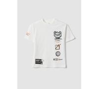 OVS KIDS, Camiseta Blanca Oversize De Algodón Puro Con Estampado Gráfico Para Niño, Niño, Blanco, Talla: 7-8