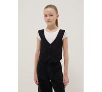 OVS KIDS, Camiseta De Niña Multicolor De Pura Viscosa Con Chaleco, Corte Regular, Niña, Blanco/negro, Talla: 10-11